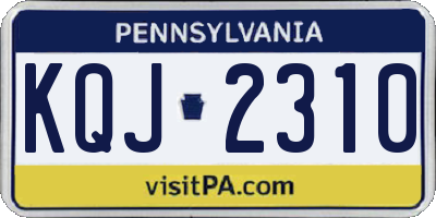 PA license plate KQJ2310