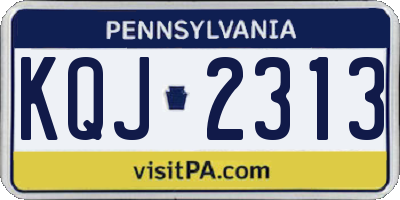 PA license plate KQJ2313