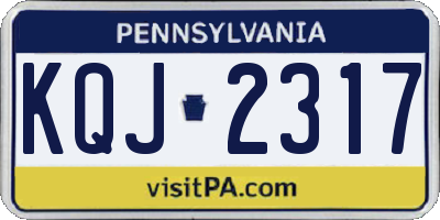 PA license plate KQJ2317