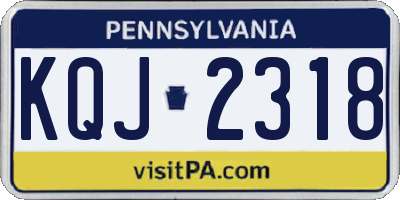 PA license plate KQJ2318