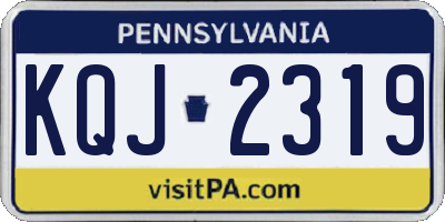PA license plate KQJ2319