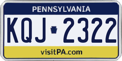 PA license plate KQJ2322