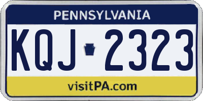 PA license plate KQJ2323