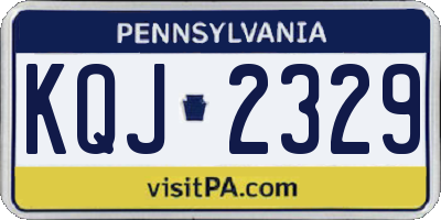 PA license plate KQJ2329