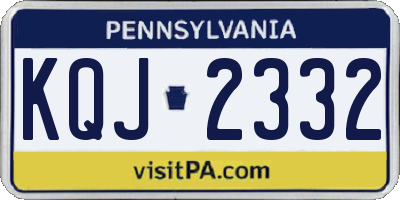 PA license plate KQJ2332