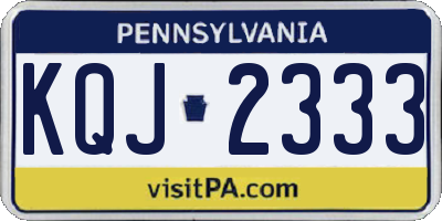 PA license plate KQJ2333
