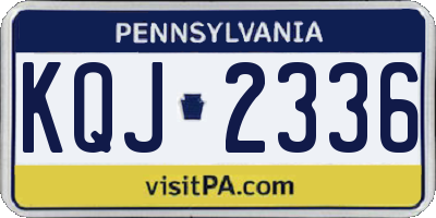 PA license plate KQJ2336