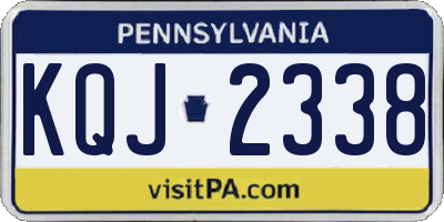 PA license plate KQJ2338