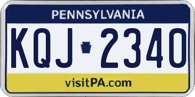PA license plate KQJ2340