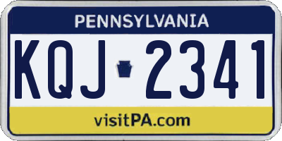 PA license plate KQJ2341