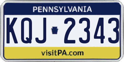 PA license plate KQJ2343