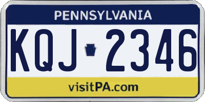 PA license plate KQJ2346