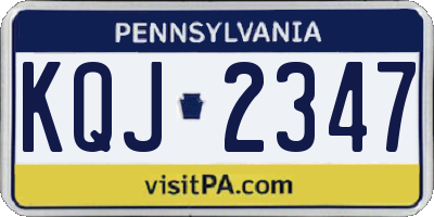 PA license plate KQJ2347