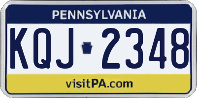 PA license plate KQJ2348