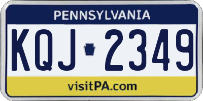 PA license plate KQJ2349