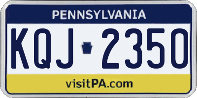 PA license plate KQJ2350