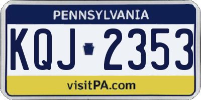 PA license plate KQJ2353