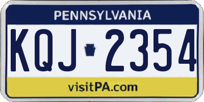 PA license plate KQJ2354