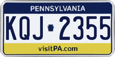 PA license plate KQJ2355