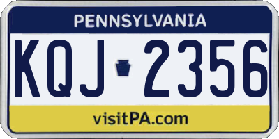 PA license plate KQJ2356