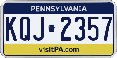 PA license plate KQJ2357