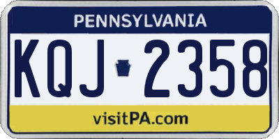 PA license plate KQJ2358