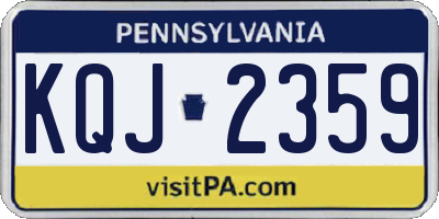PA license plate KQJ2359