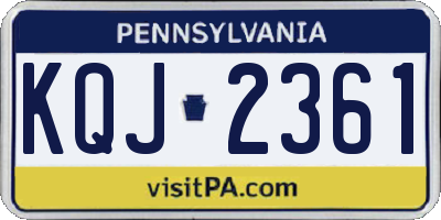 PA license plate KQJ2361