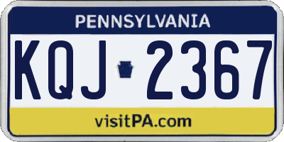 PA license plate KQJ2367