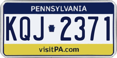 PA license plate KQJ2371