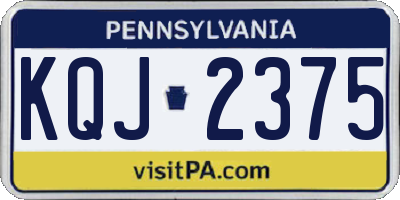 PA license plate KQJ2375