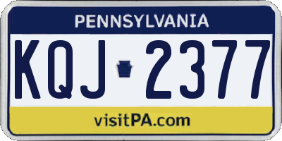 PA license plate KQJ2377