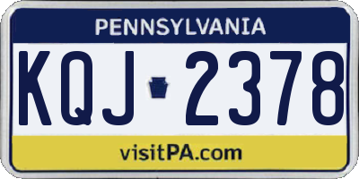 PA license plate KQJ2378