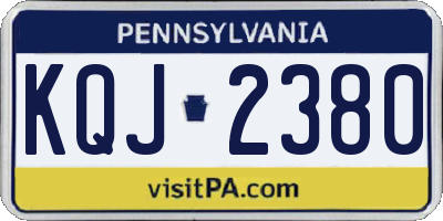 PA license plate KQJ2380