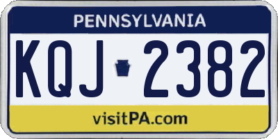 PA license plate KQJ2382