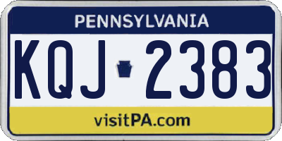 PA license plate KQJ2383