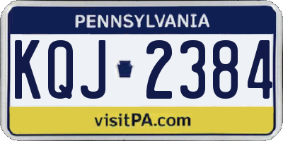 PA license plate KQJ2384