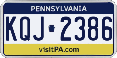 PA license plate KQJ2386