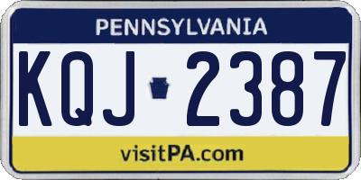 PA license plate KQJ2387