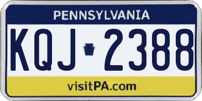 PA license plate KQJ2388