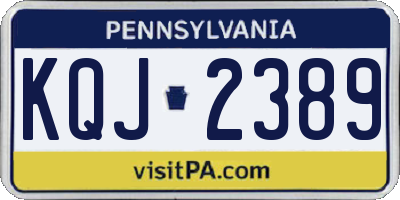 PA license plate KQJ2389