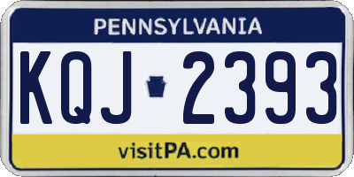 PA license plate KQJ2393