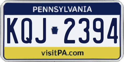 PA license plate KQJ2394