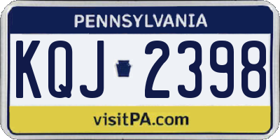 PA license plate KQJ2398