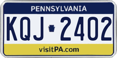 PA license plate KQJ2402