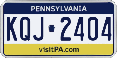 PA license plate KQJ2404