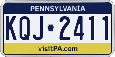 PA license plate KQJ2411