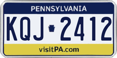 PA license plate KQJ2412