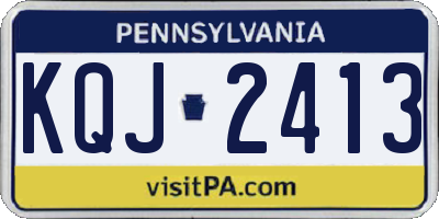 PA license plate KQJ2413