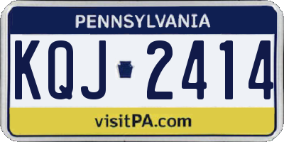 PA license plate KQJ2414